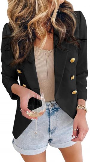 Dokotoo Women's Casual Blazers Open Front Long Sleeve Cardigan Jacket Work Office Blazer