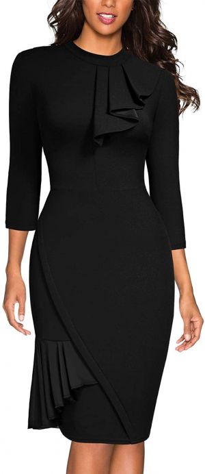 Miusol Women's Vintage Half Collar Slim Style Party Pencil Dress