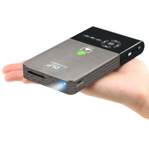 C2 Mini Smart DLP Projector 50 ANSI Lumens 3D HD Rechargeable Wireless WiFi Same Screen Home Theater projector Android 1+8G