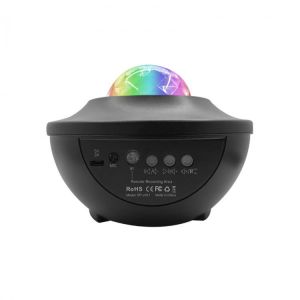 LED Star Light Projector Rotating Night Lights Music Player with Bluetooth Remote Control for Party Room Decoration