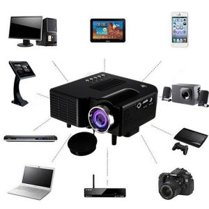 EU Plug Black UC28A Mini Multimedia LED Projector 1080P Home Cinema DVD AV SD USB HDMI