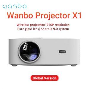 WANBO Smart Projector X1 Wireless LCD Projection TV 1280*720P Resolution Low Noise Phone Cast Screen Android 9.0 Home Theater