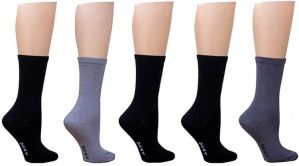 DKNY Women's Fine Combed Cotton Crew Socks 5-Pairs, Shoe Size 4-10