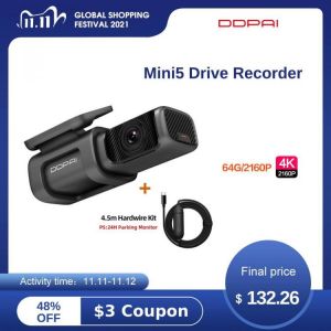 DDPai Mini5 Drive Recorder Global Version 4K High Definition Motion Detection 64G Large Storage 5GHz Wi-Fi Car Surveillance