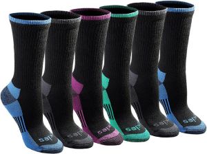 Dickies womens Dritech Advanced Moisture Wicking Crew Sock (6/12 Pairs)