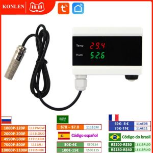 KONLEN WIFI Tuya Smart Temperature Humidity Alarm Sensor Thermometer Hygrometer Detector Home Digital Display Android App Alert