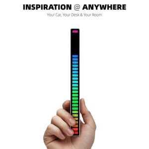 Voice Sound Control RGB Audio Spectrum Indicator Bar for Car 32 Bit Music Level Indicator Aluminum Bar Voice Sound Control Audio