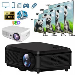 6.0" LCD 3D Full HD Projector 3000 Lumens, 1920*1080P Supported  358XW Video Beamer For 4K Smart Android 6.0 1G+8G Wireless W