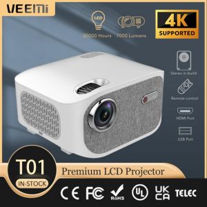VEEMI T01 Standard Version LED Small Projector for Home Theater 1080P HD HDMI-Compatible USB Audio Video Beamer Free Shipping