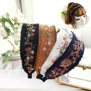 Ethnic Style Embroidery Flower Hairbands For Women Hair Accessories Hairband for Girls Flower Crown Headbands