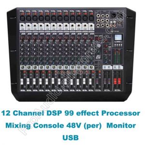 MICWL Pro 12 Channel Dual Group DJ Karaoke Audio Sound Microphone Mixing Console Desk Mixer + USB SD DSP 100-240V working