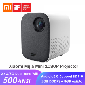 Xiaomi Mijia Mini DLP Projector TV Youth Edition 1080p 500 ANSI Lumens Android WIFI 2GB+8GB Dolby Audio Home Theater Beamer