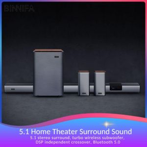 BINNIFA 5.1Surround Sound Home Theater Live-3Plus Subwoofer Speakers for Projector TV HIFI DSP Audio Bluetooth 5.0 Turbo Bass