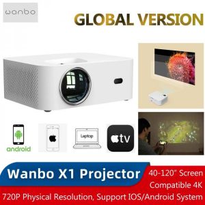 Global Version Wanbo X1 Projector Phone Same Screen 720P Supported 300 ANSI Lumens Wireles Anti-Dust Home Theater Outdoor