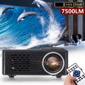 7500 Lumens 1080P HD LED Portable Projector 320x240 Resolution Multimedia Home Cinema Movie Beamer Video Theater