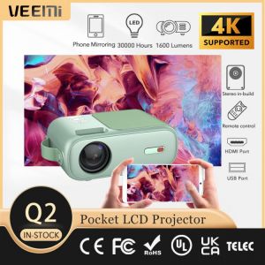 VEEMI Q2 Mini Projector Phone WIFI Wireless Mirroring With The Same Screen Supports 1080P Multimedia Video Player Children Gift
