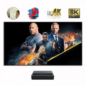 2021 HOT ALR Ambient Light Rejecting CLR PET Black Crystal Frame Projection Screen 60"- 120" for Ultra Short Throw UST P