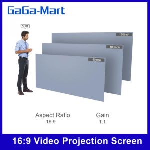 80-Inch Portable Projector Screen HD 16:9 Frameless Video Projection Screen Foldable Wall Mounted for Home Theater Office Movies