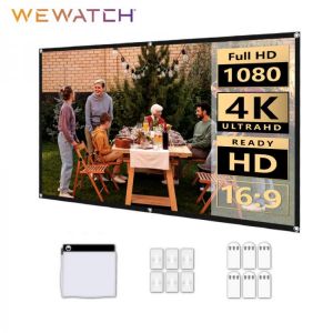 WEWATCH PS5/PS6 Portable 100/120 Inch Screen HD 16:9 Fabric Cloth Screen High Brightness Reflective Foldable Projector Screen