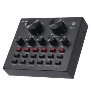V8 Mobile Phone Sound Card Bluetooth Mic Live USB External Sound Card DSP Chip 12 Sound Effects for Phone PC Audio Broadcast