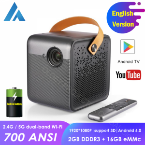 Fengmi Smart 1080P Projector 700ANSI Lumens DLP Android Wifi Support 4K Projector Built-in Battery Home Home Theater Beamer