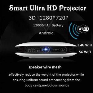 Mini Portable Projector 4K Wireless WiFi Bluetooth DLP 3D Video Beamer 2G+16G Memory Multimedia Projector for Home Theater Outdo
