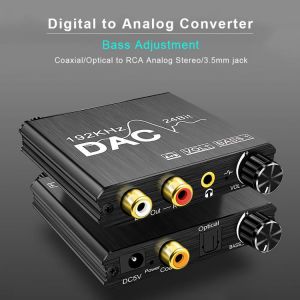 Portable Digital To Analog Audio Converter Optical Fiber Toslink Coaxial RCA Decoder Anti-interference Home Audio Video