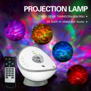 Starry Sky Galaxy Projector Lamp USB Charging Bluetooth Music Night Light Water Wave Rotatable Projection Lamp New 2021