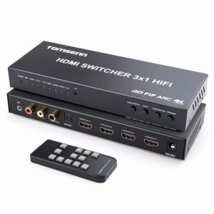 4kx2k 3 Port  hdmi switch 3x1 with Toslink/ Coaxial/OPTICAL  Audio  extractor Supports ARC, 3D1080P