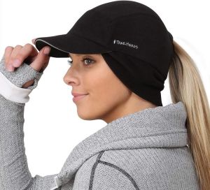 TrailHeads Fleece Ponytail Hat with Drop Down Ear Warmer | The Trailblazer Adventure Hat for Women