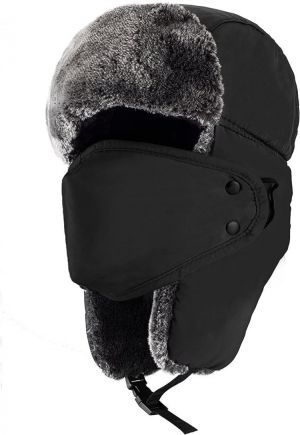mysuntown Trapper Hat Winter Hats for Men, Trooper Russian Warm Hat with Ear Flaps, Women Ushanka Bomber Fur Hats 22"-24&quot
