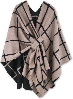Moss Rose Women's Shawl Wrap Poncho Ruana Cape Open Front Sweater Cardigan for Fall Kimono Winter Holiday