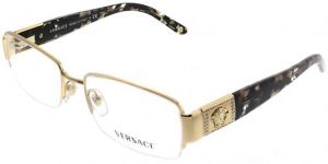 Versace VE 1175B Eyeglasses w/Gold Frame and Non- 53 mm Diameter Lenses
