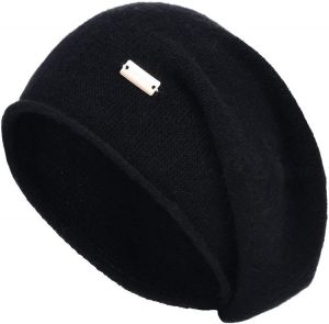 jaxmonoy Cashmere Slouchy Knit Beanie Hat for Women Winter Soft Warm Ladies Wool Knitted Skull Beanies Cap