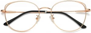 SOJOS Cat Eye Blue Light Blocking Glasses Hipster Metal Frame Women Eyeglasses She Young