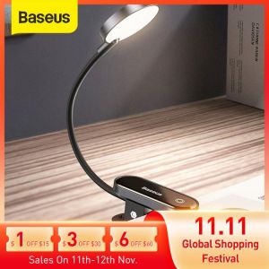 all in one place גאדג'טים Baseus USB Led Light Rechargeable Mini Clip-On Desk Lamp Light Flexible Nightlight Warm Reading Lamp For Travel Bedroom Book