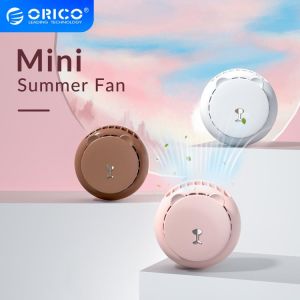 ORICO Mini Portable USB Fan 3 Speed Natural Wind Wide Angle Built-in Battery Silent Summer USB Handheld Fan with Lanyard