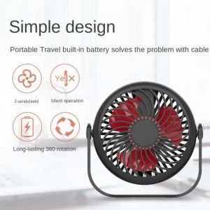 USB Desk Fan Small Personal Desktop Table Fan with Strong Wind Quiet Operation 3 Speed Portable Mini Fan for Office Bedroom