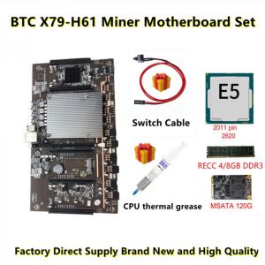 X79-H61 LGA 2011 Mining Motherboard CPU Socket 5 PCIe PCI-E Express 3.0 X8 Slots DDR3 Memory Slot For Mining Support 3060 GPU
