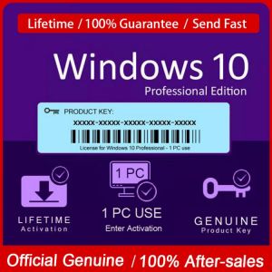 Windows-10 Pro Key Global Works 32/64bits Any Language