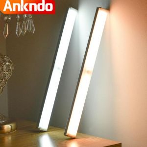 ANKNDO Wireless USB LED Night Light Motion Sensor Rechargeable Night Lamp for Kitchen Cabinet Wardrobe Lamp Staircase Backlight