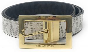 Michael Kors Womens Rectangle Buckle Reversible Mk Logo Belt