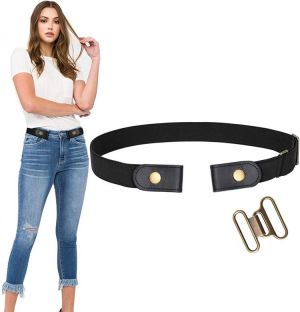 No Buckle Stretch Belt For Women Men Elastic Waist Belt Up to 72 Inch for Jeans Pants