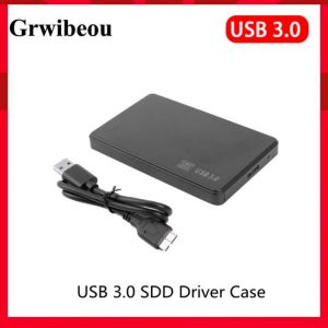 GRWIBEOU 2.5 inch HDD SSD Case USB3.0 to SATA Hard Disk Box 5Gbps SD Disk Case HDD External Hard Drive Enclosure for PC Notebook