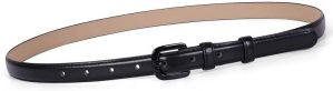 Women Skinny Leather Belt Thin Waist Jeans Belt for Pants in Pin Buckle Belt by WHIPPY