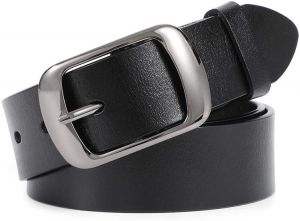 Women Leather Belts for Jeans Pants Fashion Dress Belt for Women with Solid Pin Buckle by WHIPPY
