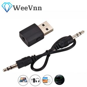 WeeVnn Wireless USB Bluetooth5.0 Transmitter Receiver Mini 3.5mm AUX Stereo Music Adapter for Car Radio TV Blue-tooth Earphone