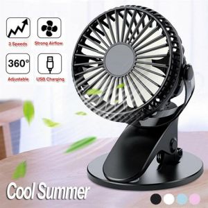 USB Rechargeable Clip Desktop/Table Fan Mini Portable Clamp Fan 360degree Rotating Ventilator With Air Cooler Fan