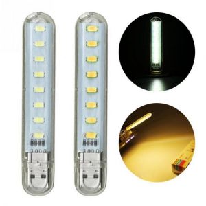 Mini Mobile Power USB LED Lamp DC5V 8 LED Camping Computer Portable Night USB Gadget Lighting For PC Laptop
