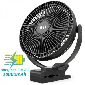 10000mAh 8-Inch Rechargeable Battery Operated Clip on Fan, Air Circulating USB Fan,Portable for Outd Camping Tent Beach or Car